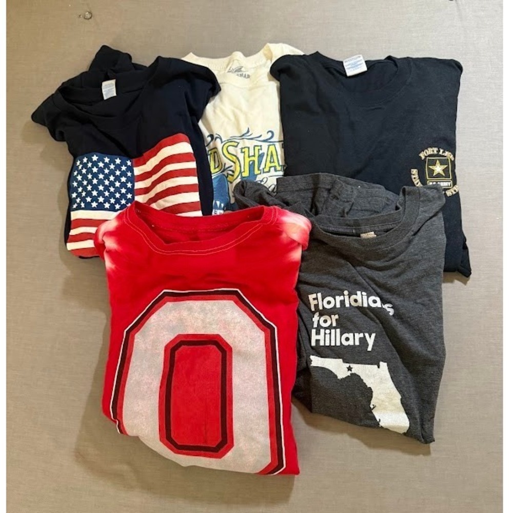 Lot of 5 Pack XXL XXXL T-Shirts Patriotic Landshark Floridians for‎ Hillary Ohio